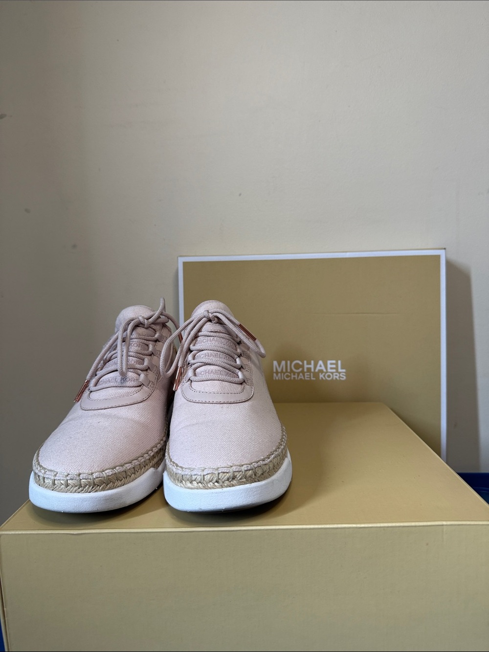 Michael Kors Blush Canvas Espadrille Lace-Up Sneakers
